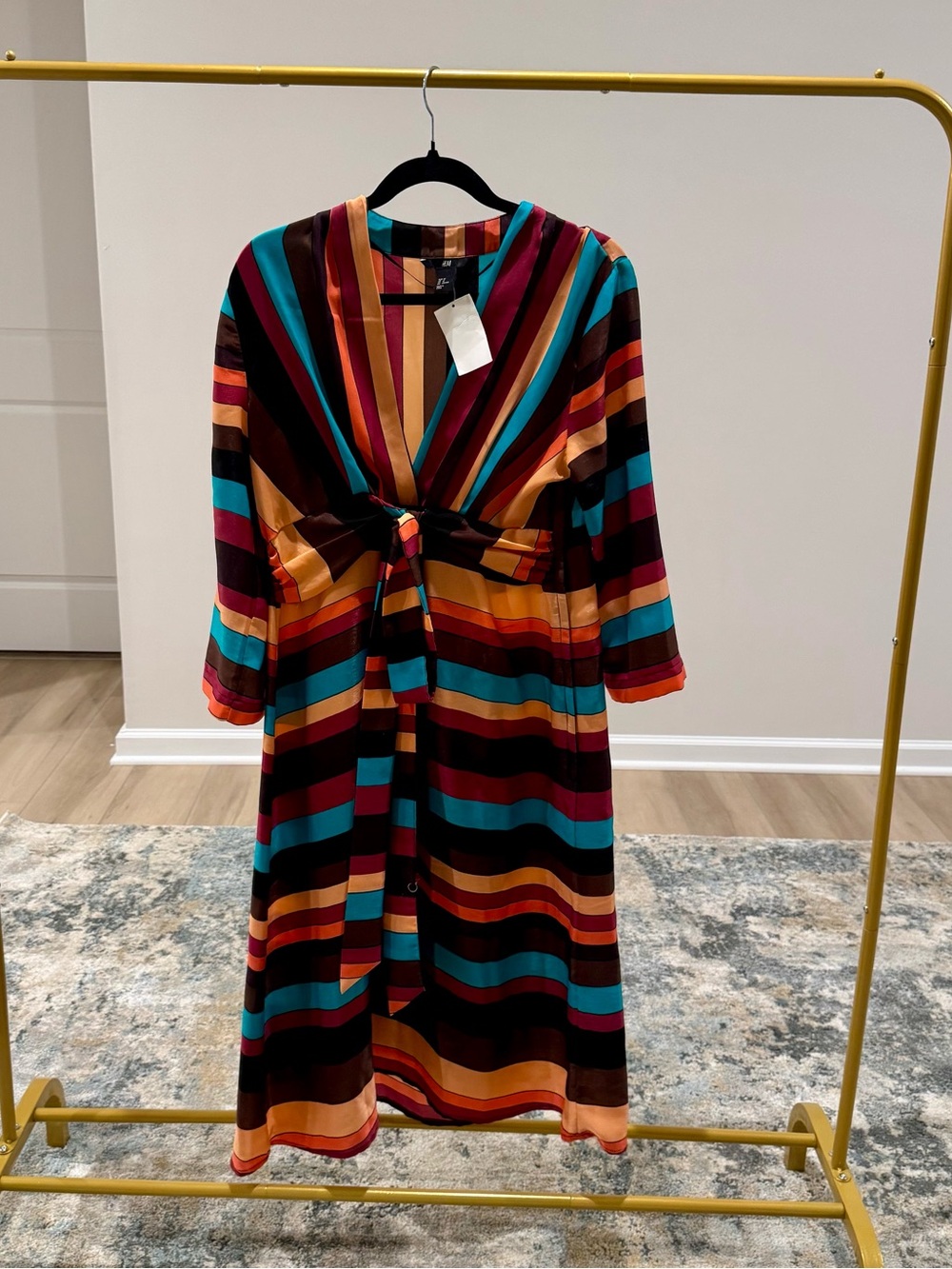 H&M Colorful Striped Dress - NWT; Size 14
